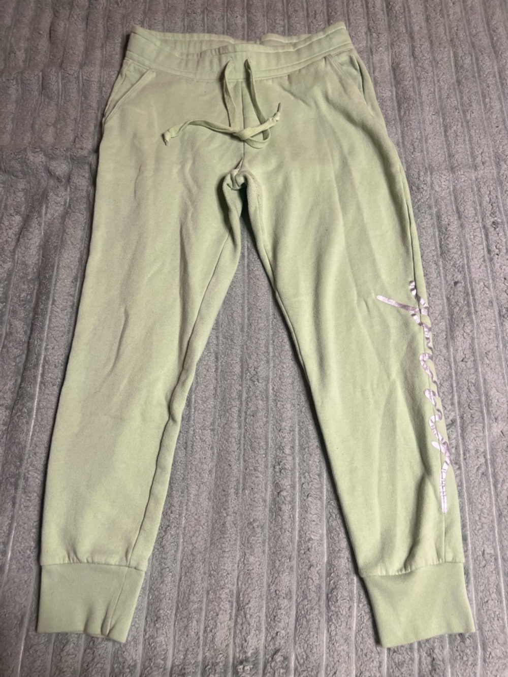 PINK Victoria's Secret Light Green Track Joggers
